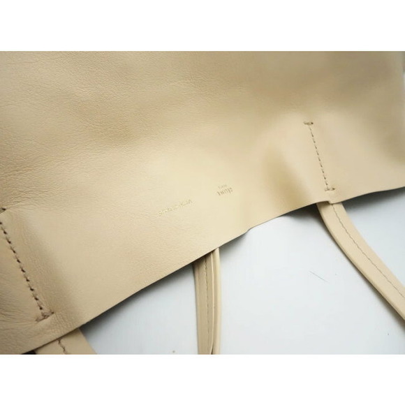 Celine Tote Bag Horizontal Cover Lambskin Beige Black - Picture 7 of 7